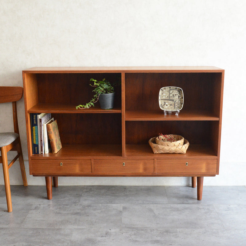 デンマーク ヴィンテージ チーク シェルフ 5-131（抽斗付）