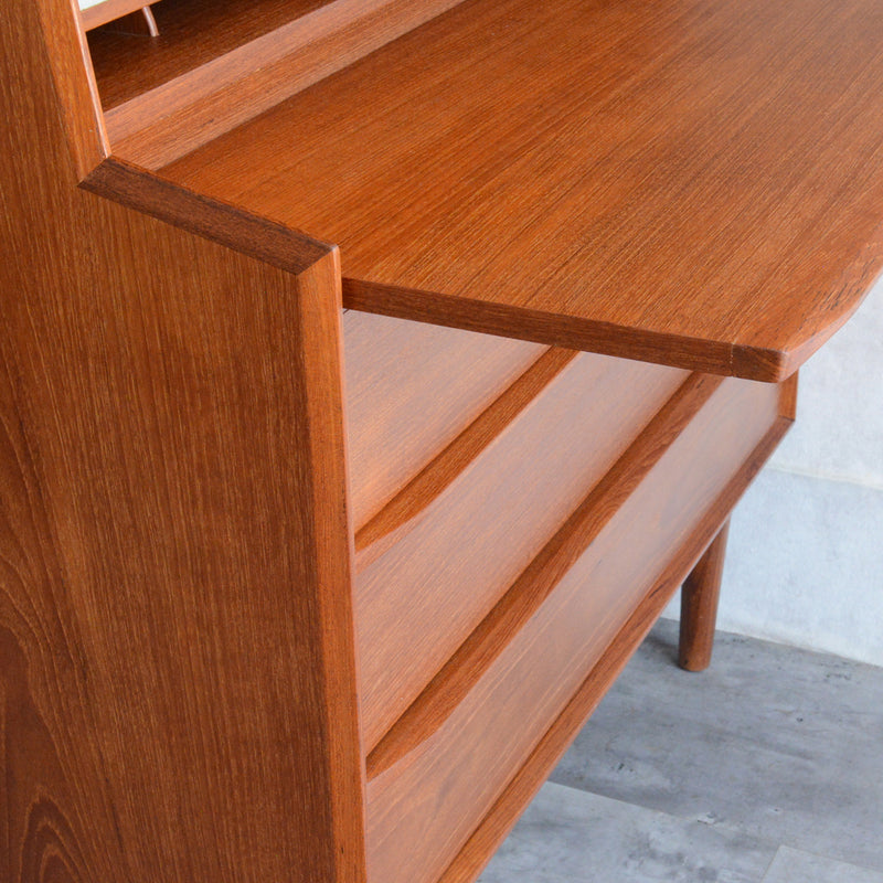 デンマークヴィンテージ　チークビューロー（ミラー付）　D-2