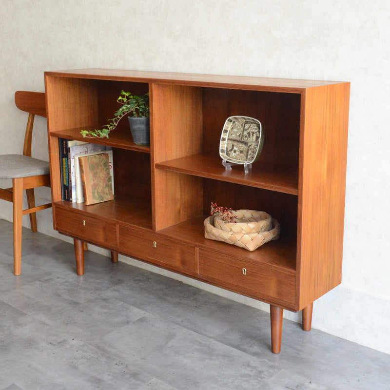 デンマーク ヴィンテージ チーク シェルフ 5-131（抽斗付）