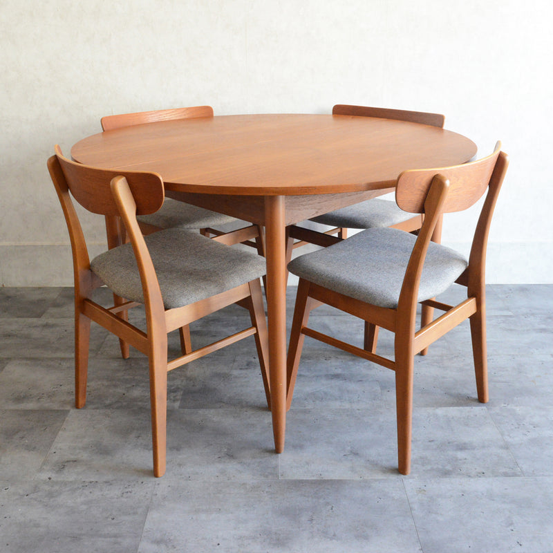 I様見学予約商品　60S エクステンション  コンパクトラウンドテーブル 07 (天板剥離再塗装済）