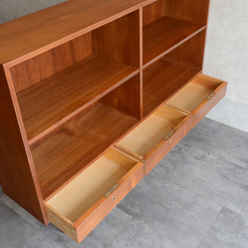 デンマーク ヴィンテージ チーク シェルフ 5-131（抽斗付）