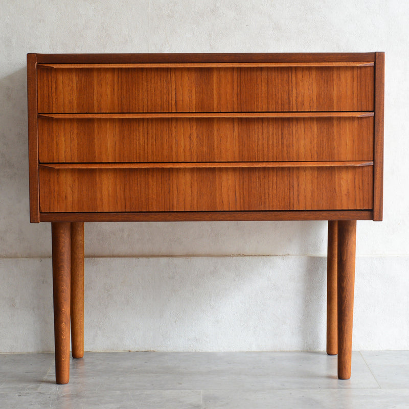 デンマーク　ヴィンテージ チーク 3段 チェスト 5-27 (ウッドオイル仕上）