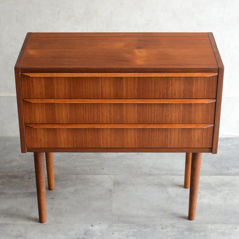 デンマーク　ヴィンテージ チーク 3段 チェスト 5-27 (ウッドオイル仕上）