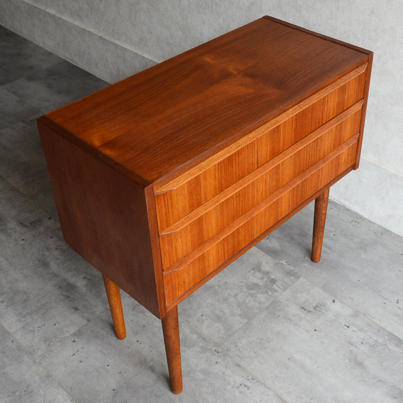 デンマーク　ヴィンテージ チーク 3段 チェスト 5-27 (ウッドオイル仕上）