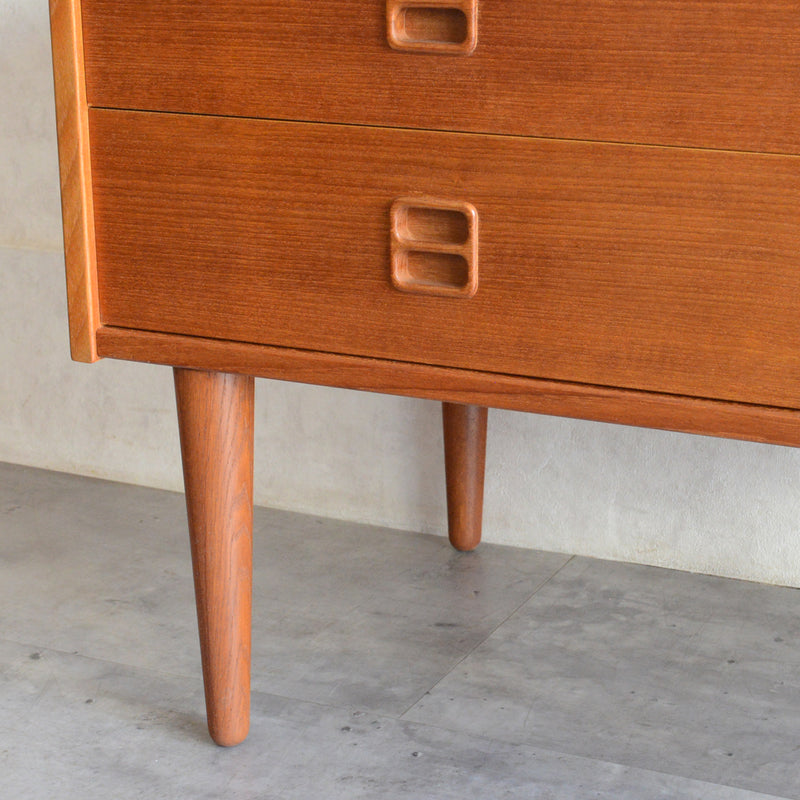 デンマーク ヴィンテージ  チーク２段ローチェスト