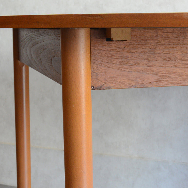 I様見学予約商品　60S エクステンション  コンパクトラウンドテーブル 07 (天板剥離再塗装済）