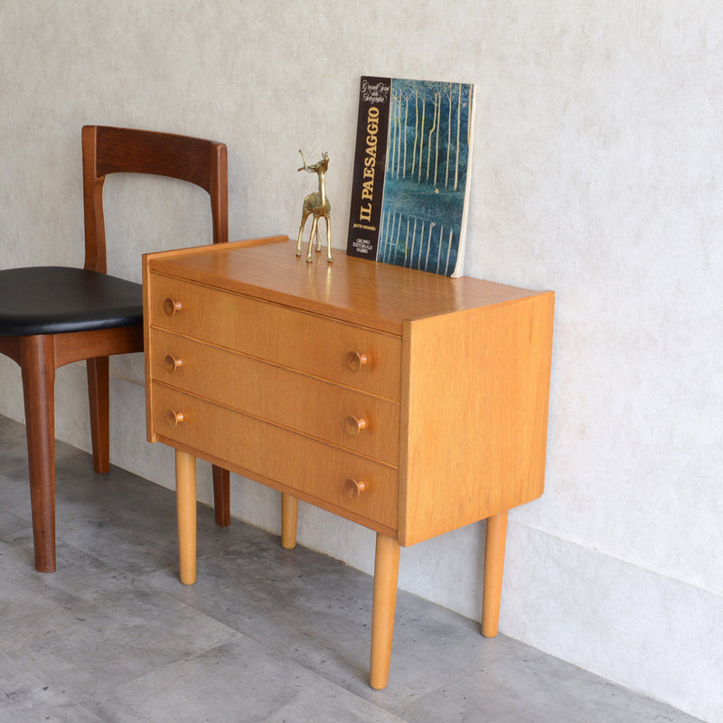 デンマークヴィンテージ  オーク３段チェスト5-31