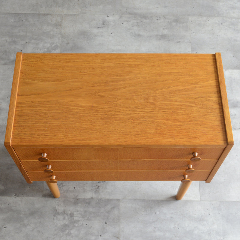 デンマークヴィンテージ  オーク３段チェスト5-31