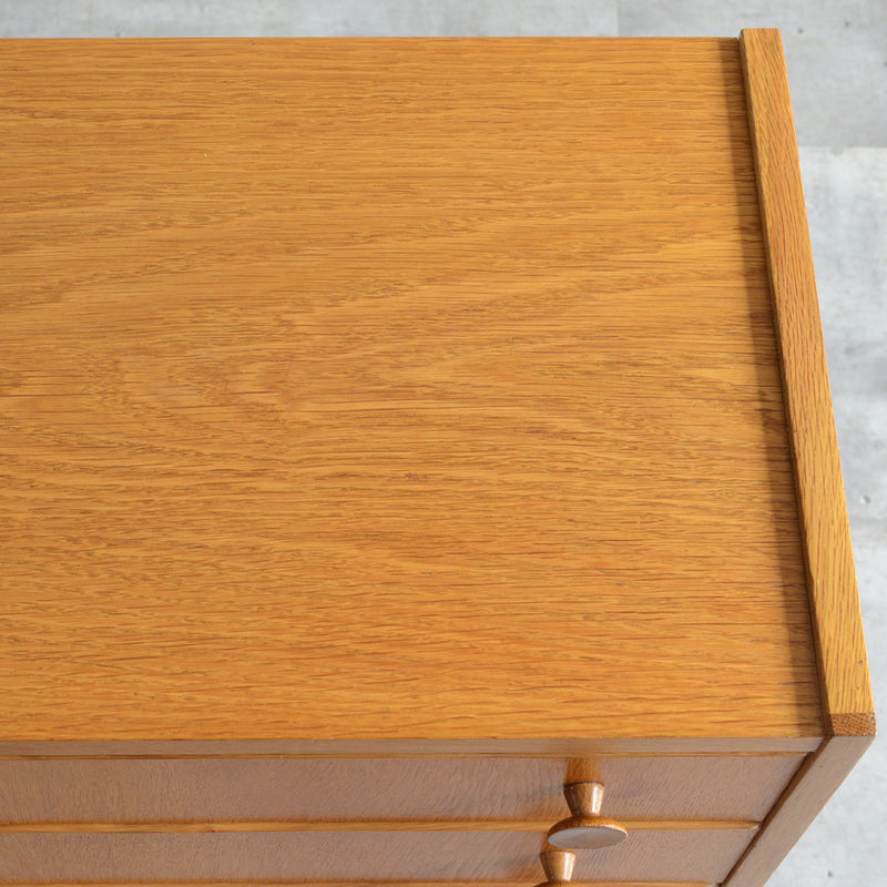 デンマークヴィンテージ  オーク３段チェスト5-31