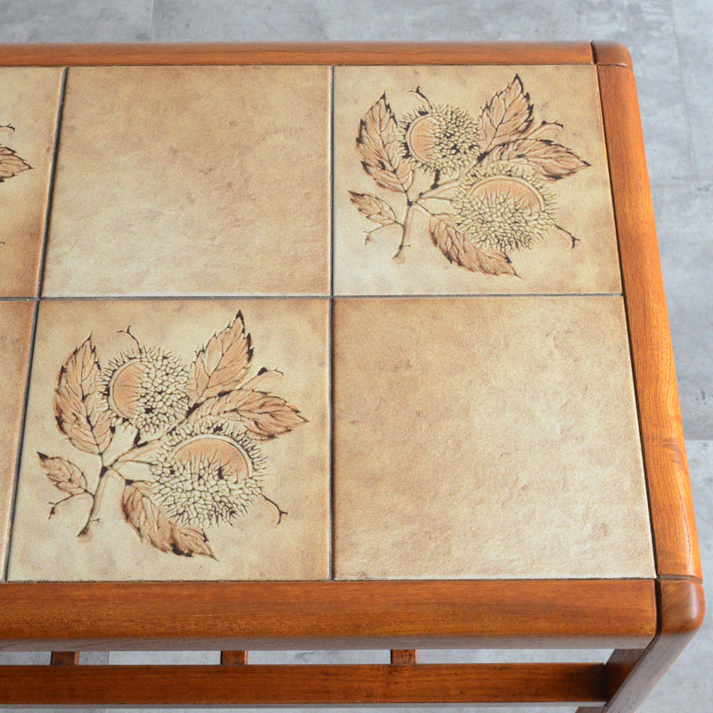 デンマーク ヴィンテージ　タイルトップローテーブル41(棚付）