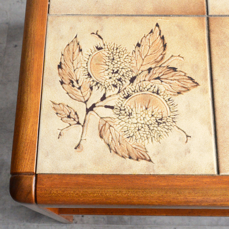 デンマーク ヴィンテージ　タイルトップローテーブル41(棚付）