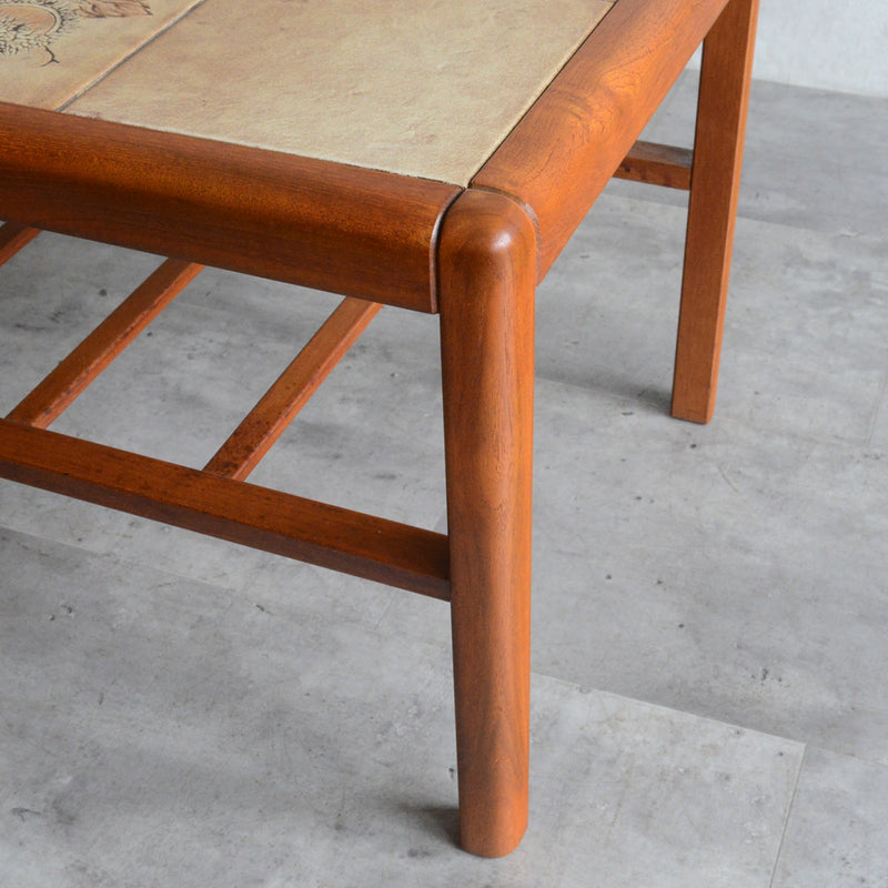 デンマーク ヴィンテージ　タイルトップローテーブル41(棚付）