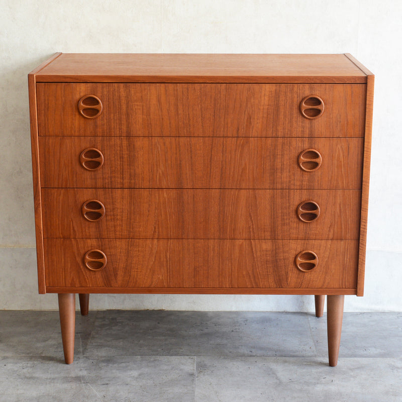 デンマーク ヴィンテージ  チーク4段チェスト 5-33　