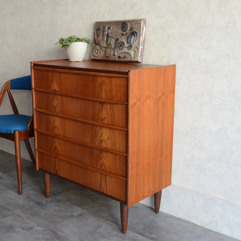 デンマーク ヴィンテージ チーク ５段チェスト5-57