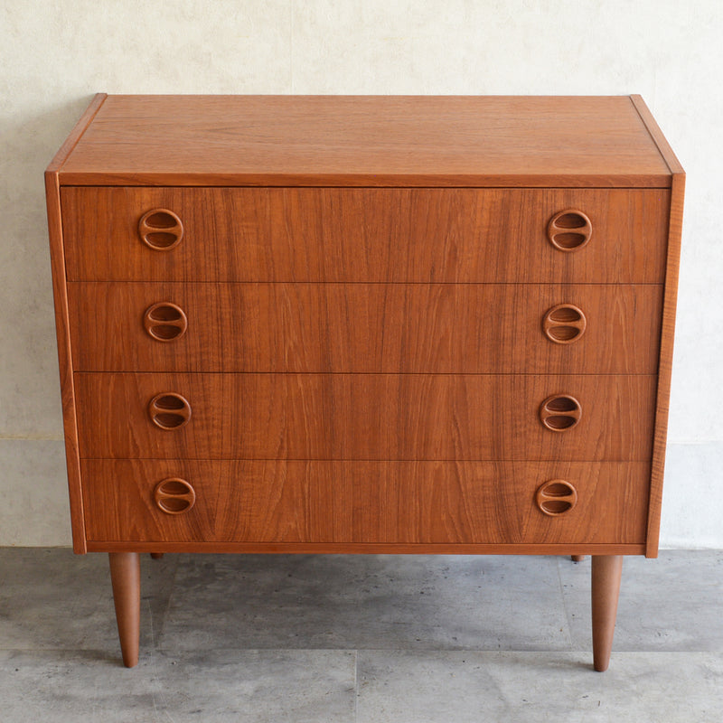 デンマーク ヴィンテージ  チーク4段チェスト 5-33　