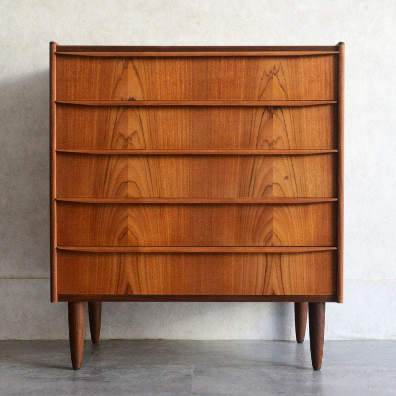 デンマーク ヴィンテージ チーク ５段チェスト5-57