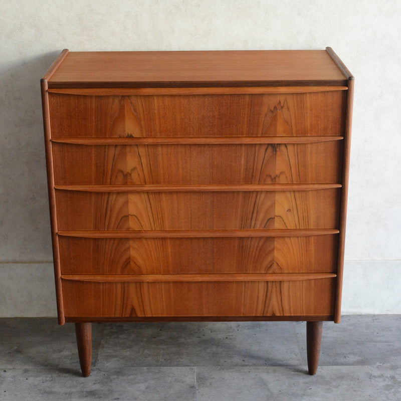 デンマーク ヴィンテージ チーク ５段チェスト5-57
