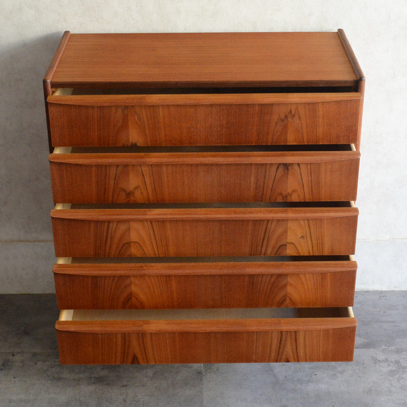 デンマーク ヴィンテージ チーク ５段チェスト5-57