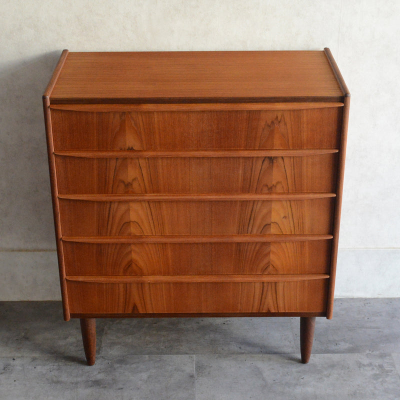 デンマーク ヴィンテージ チーク ５段チェスト5-57