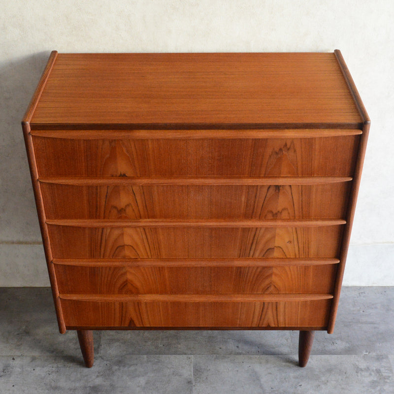 デンマーク ヴィンテージ チーク ５段チェスト5-57