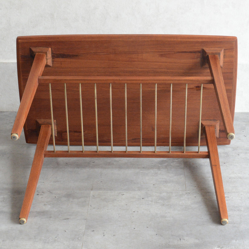 デンマークヴィンテージ　チーク サイドテーブル(棚付き）5-155