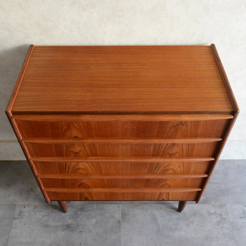 デンマーク ヴィンテージ チーク ５段チェスト5-57