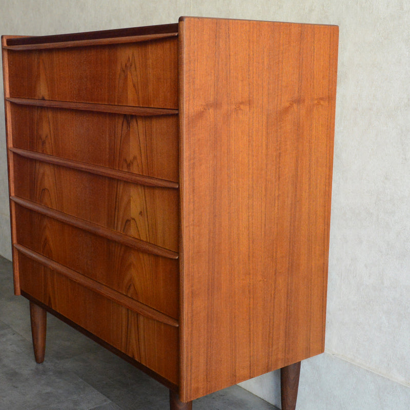 デンマーク ヴィンテージ チーク ５段チェスト5-57