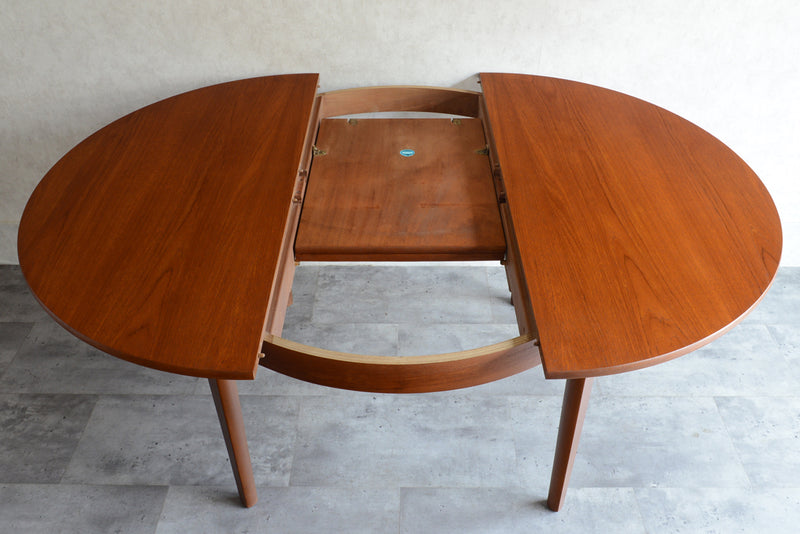 Nathanネイサン エクステンション ラウンド ダイニングテーブル09(天板剥離再塗装済）