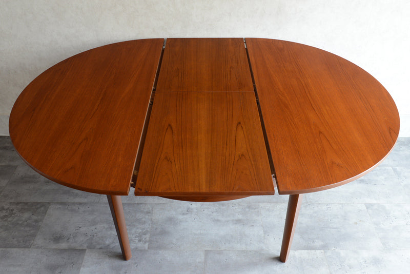 Nathanネイサン エクステンション ラウンド ダイニングテーブル09(天板剥離再塗装済）