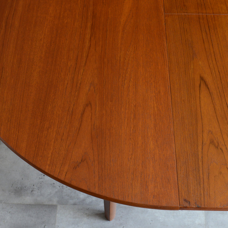 Nathanネイサン エクステンション ラウンド ダイニングテーブル09(天板剥離再塗装済）