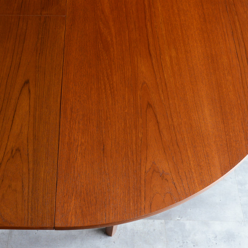 Nathanネイサン エクステンション ラウンド ダイニングテーブル09(天板剥離再塗装済）