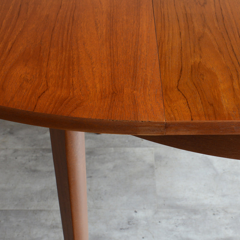 Nathanネイサン エクステンション ラウンド ダイニングテーブル09(天板剥離再塗装済）