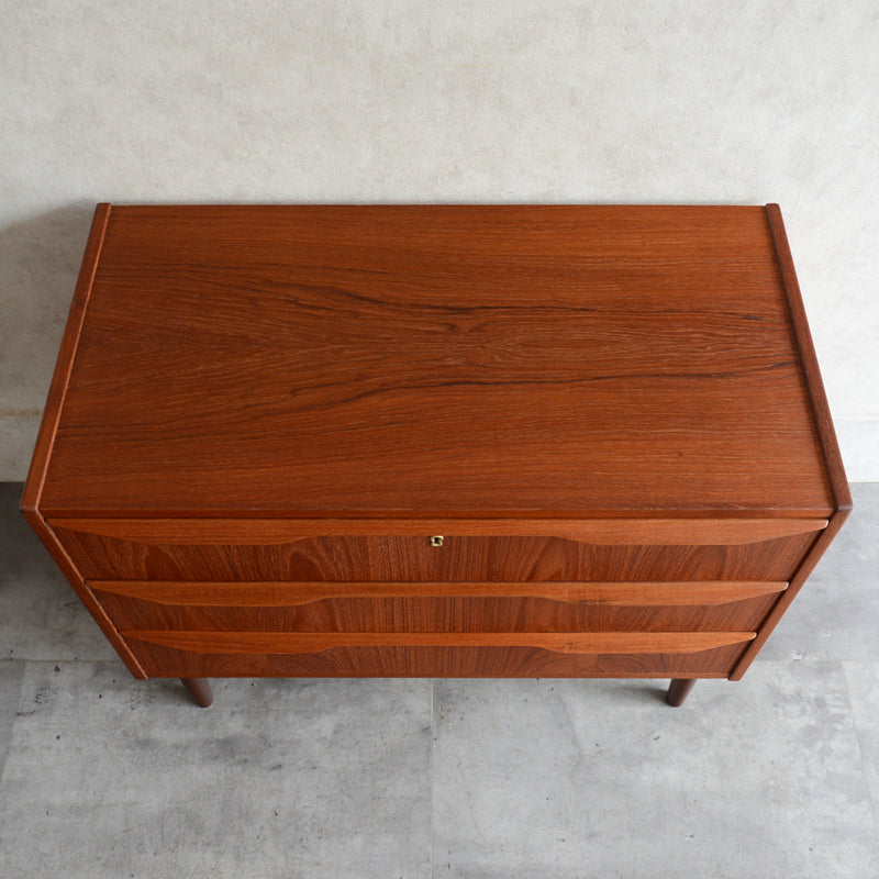 デンマーク ヴィンテージ  チーク３段チェスト 3-45(ウッドオイル仕上）