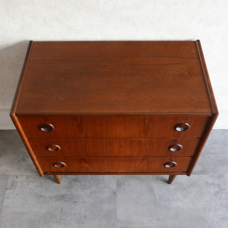 デンマーク ヴィンテージ  チーク３段チェスト8-22