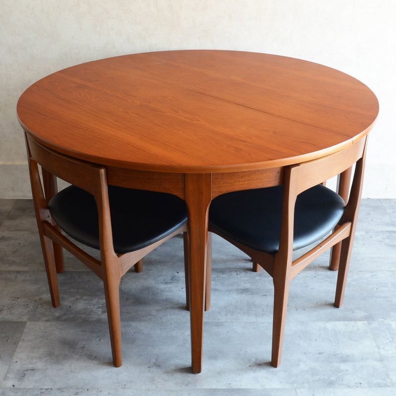 Nathan ネイサン エクステンション ラウンド ダイニングテーブル 11(天板剥離再塗装済）