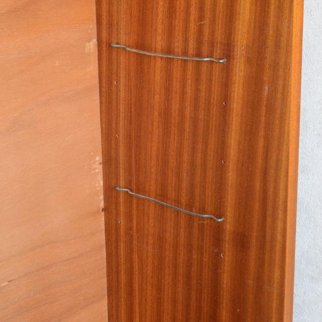 60s ヴィンテージ チーク ガラスキャビネット 62(3段/天板剥離再塗装済）