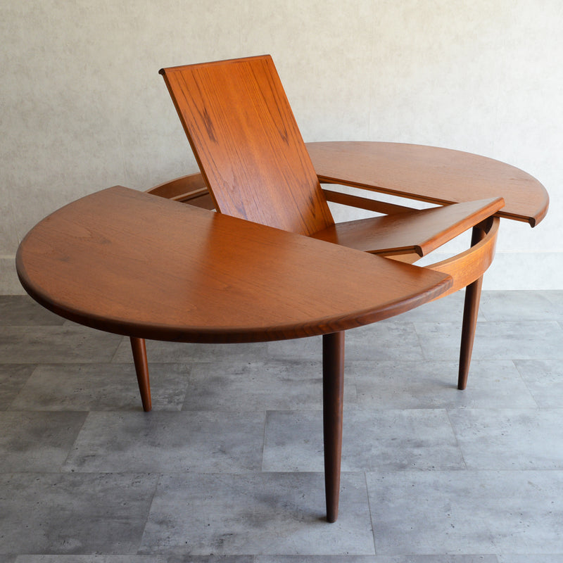 G-PLAN ジープラン エクステンション ラウンドテーブル84(天板剥離再塗装）