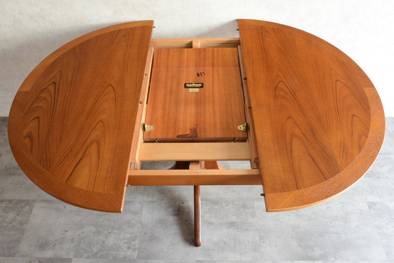 Nathan ネイサン エクステンション  コンパクトラウンドテーブル 98(天板剥離再塗装）