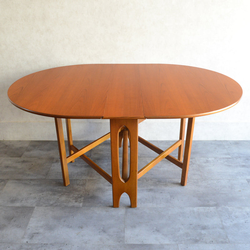 Jentique ジェンティーク　ゲートレッグテーブル32（オーバル・天板剝離再塗装済）