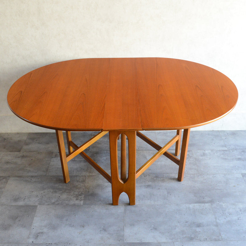 Jentique ジェンティーク　ゲートレッグテーブル32（オーバル・天板剝離再塗装済）