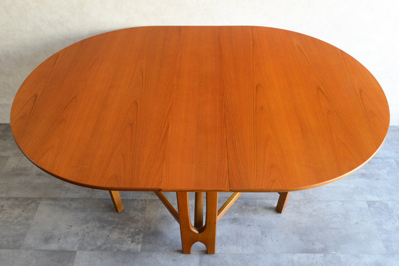 Jentique ジェンティーク　ゲートレッグテーブル32（オーバル・天板剝離再塗装済）