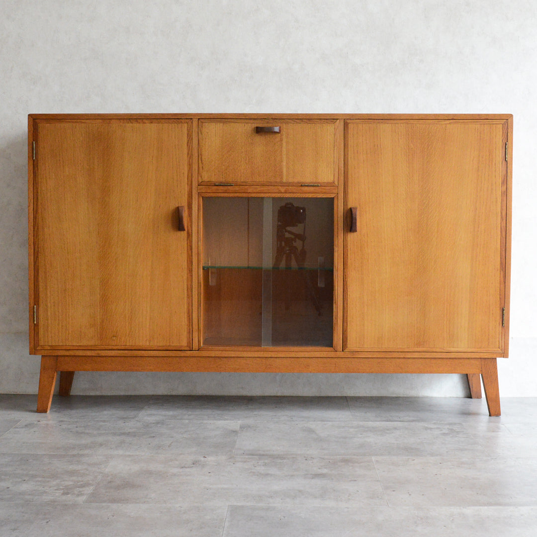 ミッドセンチュリー ヴィンテージ　オーク ガラスキャビネット 88