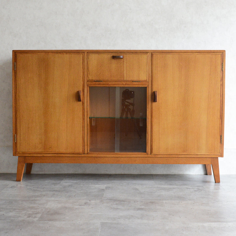 ミッドセンチュリー ヴィンテージ　オーク ガラスキャビネット 88