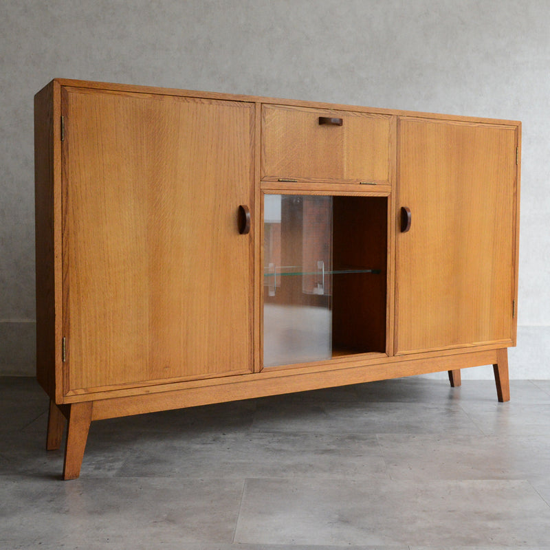 ミッドセンチュリー ヴィンテージ　オーク ガラスキャビネット 88