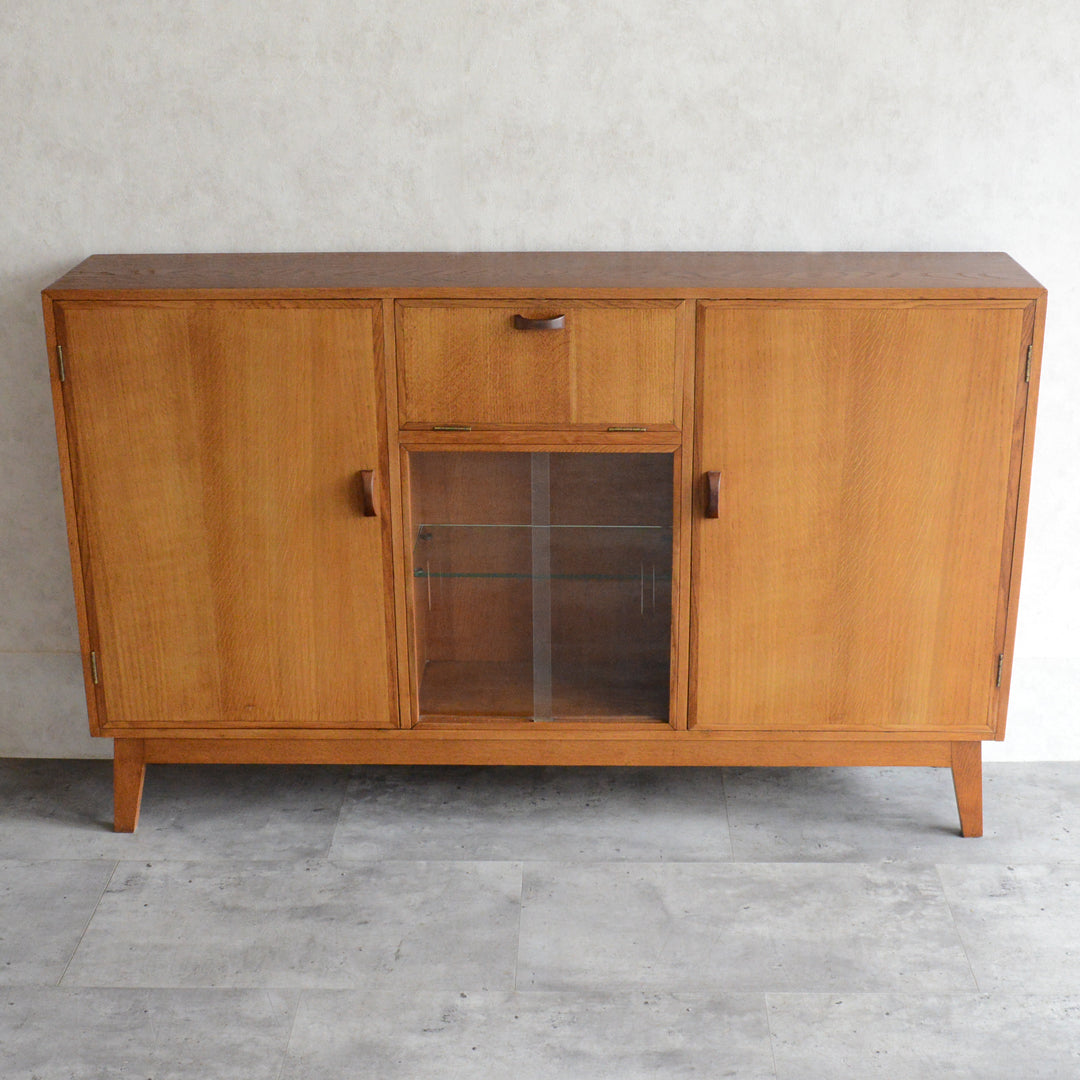 ミッドセンチュリー ヴィンテージ　オーク ガラスキャビネット 88