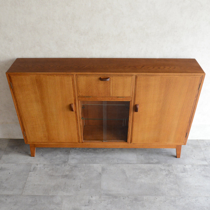 ミッドセンチュリー ヴィンテージ　オーク ガラスキャビネット 88