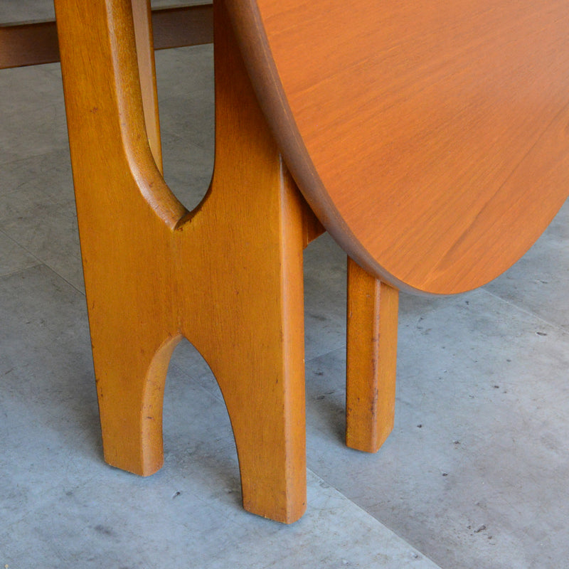 Jentique ジェンティーク　ゲートレッグテーブル32（オーバル・天板剝離再塗装済）