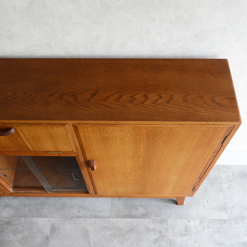 ミッドセンチュリー ヴィンテージ　オーク ガラスキャビネット 88