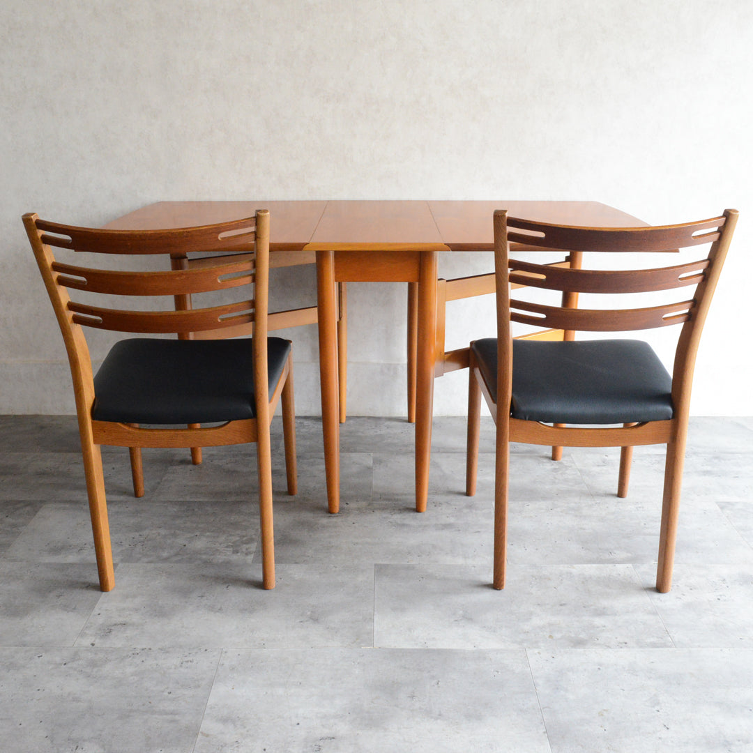 ミッドセンチュリー ヴィンテージ　ゲートレッグダイニングテーブル48 (天板剝離再塗装済）