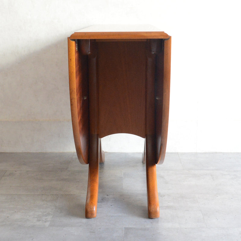 Sutcliffe サトクリフ チークゲートレッグテーブル31(オーバル・天板剝離再塗装済）